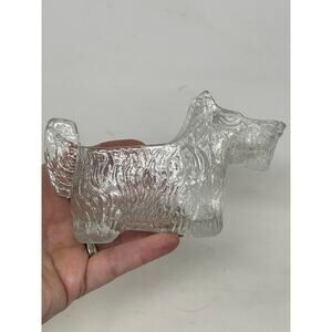 Vintage Scottie Dog Creamer 1930s Clear Glass Post Cereal #28 LE Smith Glass Co